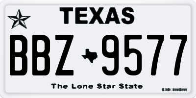 TX license plate BBZ9577