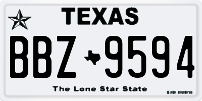 TX license plate BBZ9594