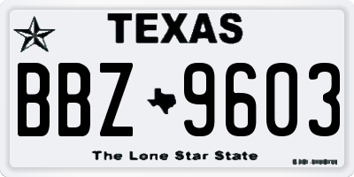 TX license plate BBZ9603