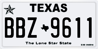 TX license plate BBZ9611