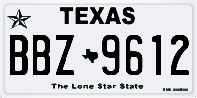 TX license plate BBZ9612