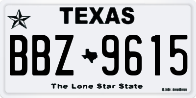TX license plate BBZ9615