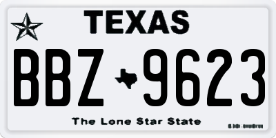 TX license plate BBZ9623