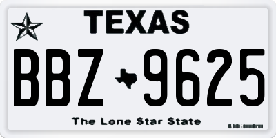 TX license plate BBZ9625