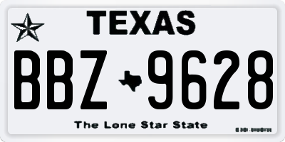 TX license plate BBZ9628