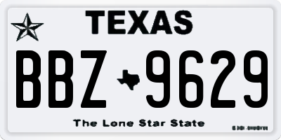 TX license plate BBZ9629