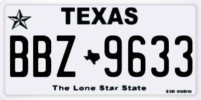 TX license plate BBZ9633