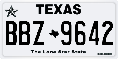 TX license plate BBZ9642