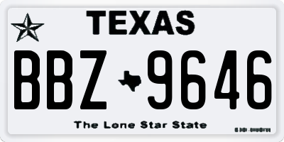 TX license plate BBZ9646
