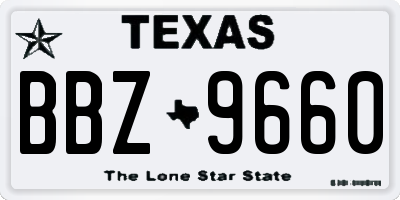 TX license plate BBZ9660