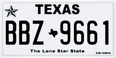 TX license plate BBZ9661
