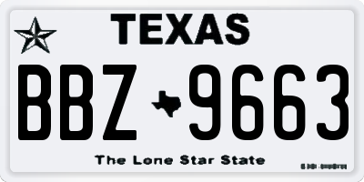 TX license plate BBZ9663