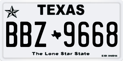 TX license plate BBZ9668