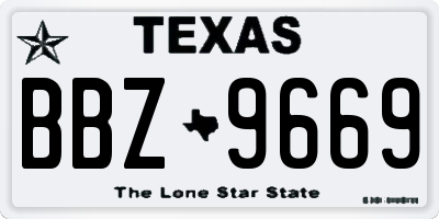 TX license plate BBZ9669