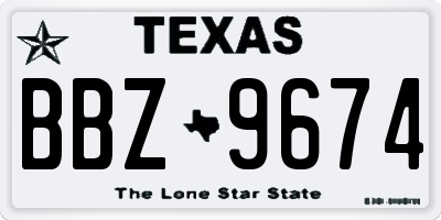 TX license plate BBZ9674