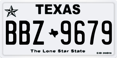 TX license plate BBZ9679