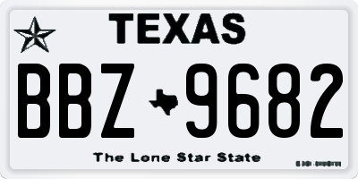 TX license plate BBZ9682