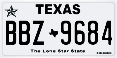 TX license plate BBZ9684