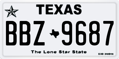 TX license plate BBZ9687