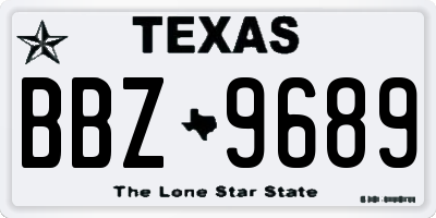 TX license plate BBZ9689