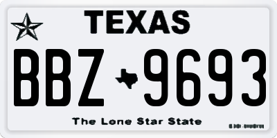 TX license plate BBZ9693
