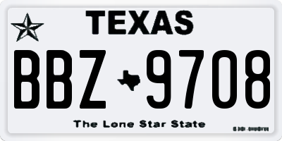 TX license plate BBZ9708