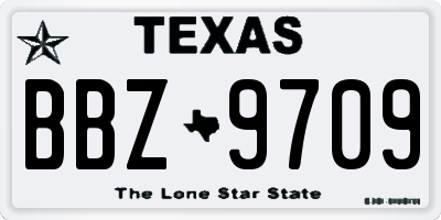 TX license plate BBZ9709