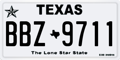 TX license plate BBZ9711