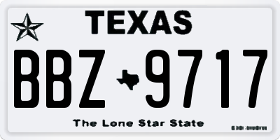 TX license plate BBZ9717