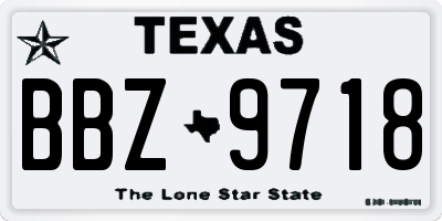 TX license plate BBZ9718