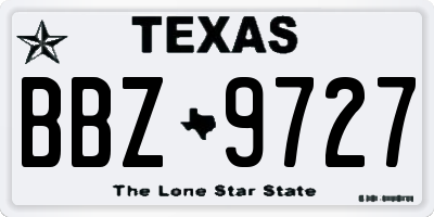 TX license plate BBZ9727