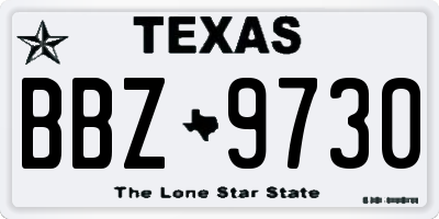 TX license plate BBZ9730