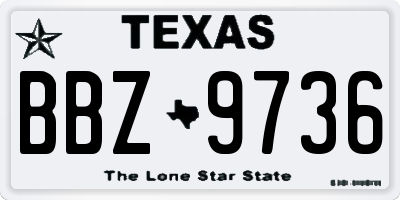 TX license plate BBZ9736