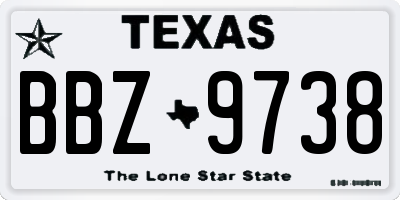 TX license plate BBZ9738