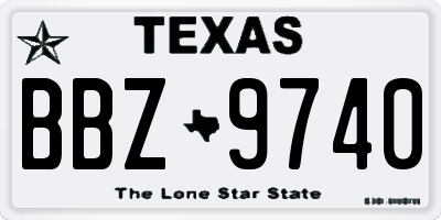TX license plate BBZ9740