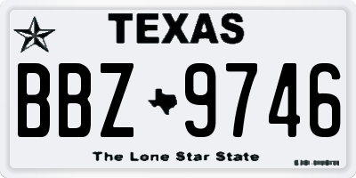 TX license plate BBZ9746