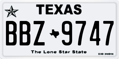 TX license plate BBZ9747