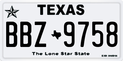 TX license plate BBZ9758