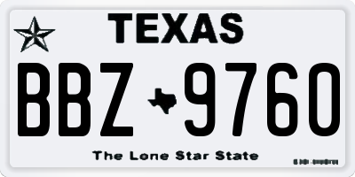 TX license plate BBZ9760