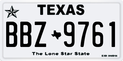 TX license plate BBZ9761