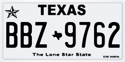 TX license plate BBZ9762