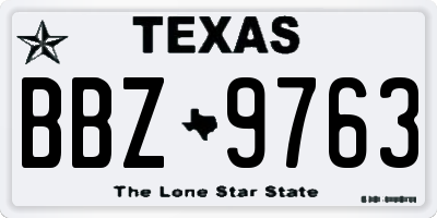 TX license plate BBZ9763