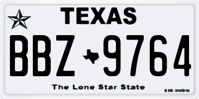TX license plate BBZ9764