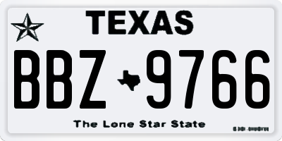 TX license plate BBZ9766