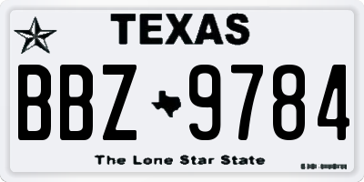 TX license plate BBZ9784