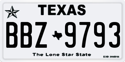 TX license plate BBZ9793