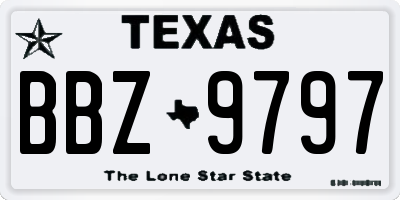 TX license plate BBZ9797
