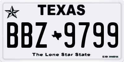 TX license plate BBZ9799