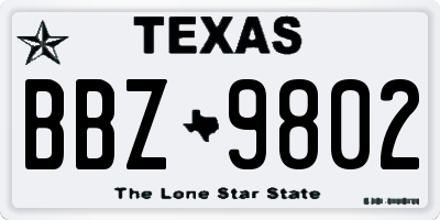 TX license plate BBZ9802
