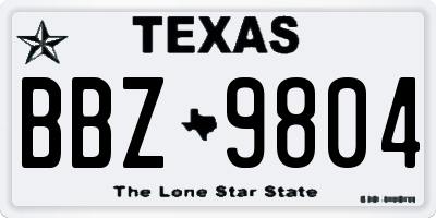 TX license plate BBZ9804